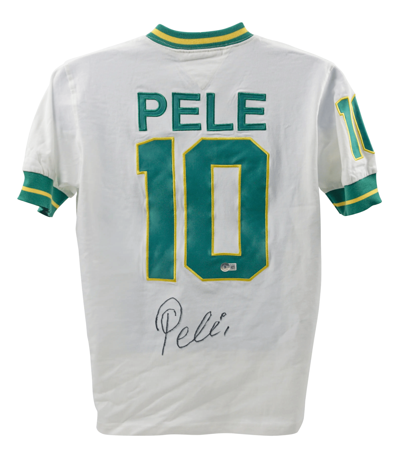 Pele Signed Vintage New York Cosmos Soccer Jersey #10 with Beckett COA